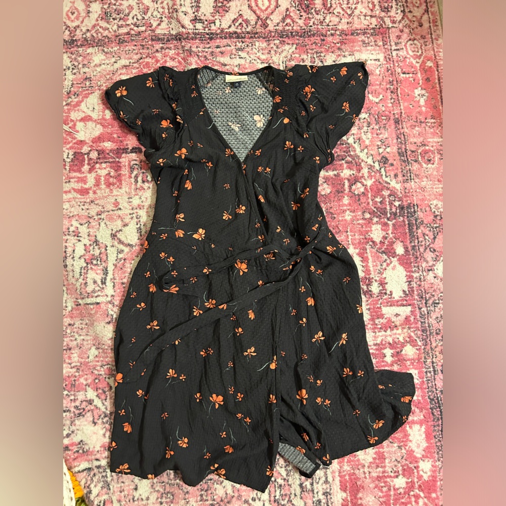 black flower dress